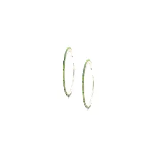 1 1/2" Green Turquoise Hoops