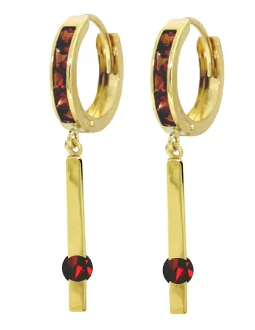 1.35 Carat 14K Solid White Gold Never Bleary Garnet Earrings