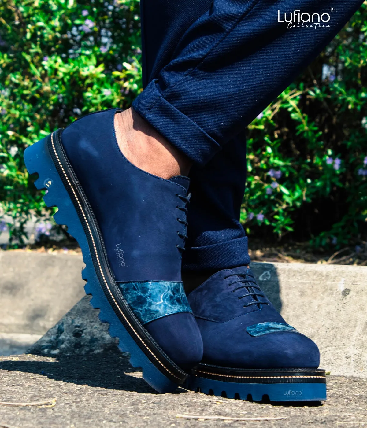 198  Lufiano Lace Up: Indigo