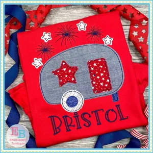 4th Of July Camper Applique