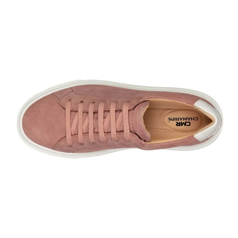 7 CM / 2.76 Inches - CMR CHAMARIPA Elevator Sneakers -Women's Wedge Sneakers - Rose Suede Sneakers That Add Height