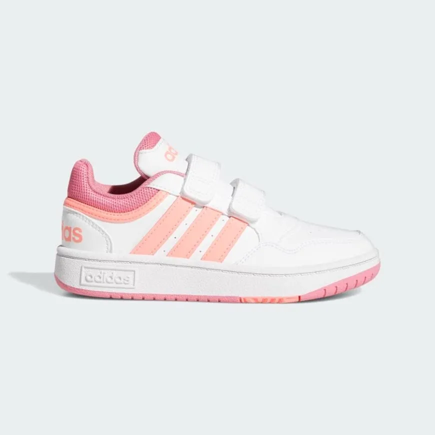 Adidas Hoops 3.0 Ps-Girls Basketball Shoes White/Pink