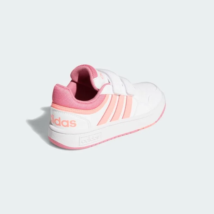 Adidas Hoops 3.0 Ps-Girls Basketball Shoes White/Pink