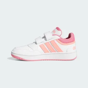 Adidas Hoops 3.0 Ps-Girls Basketball Shoes White/Pink