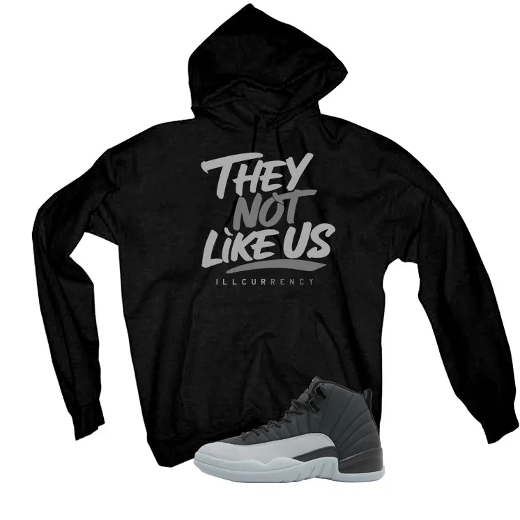 Air Jordan 12 Black/Wolf Grey Black T-Shirt (They not like us)| illcurrency