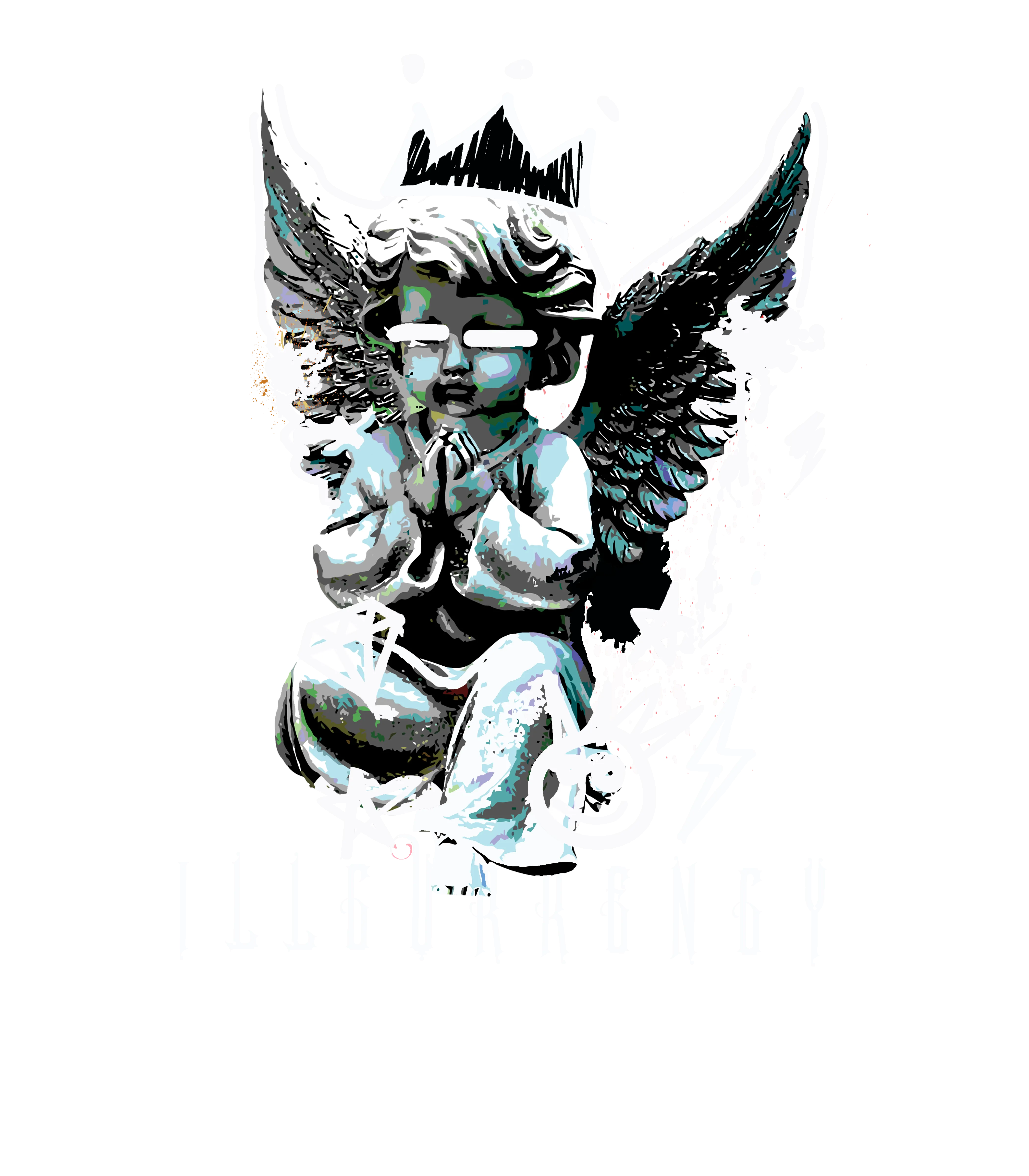 Air Jordan 4 White Thunder Black Hat (Graffiti Angel)| illcurrency