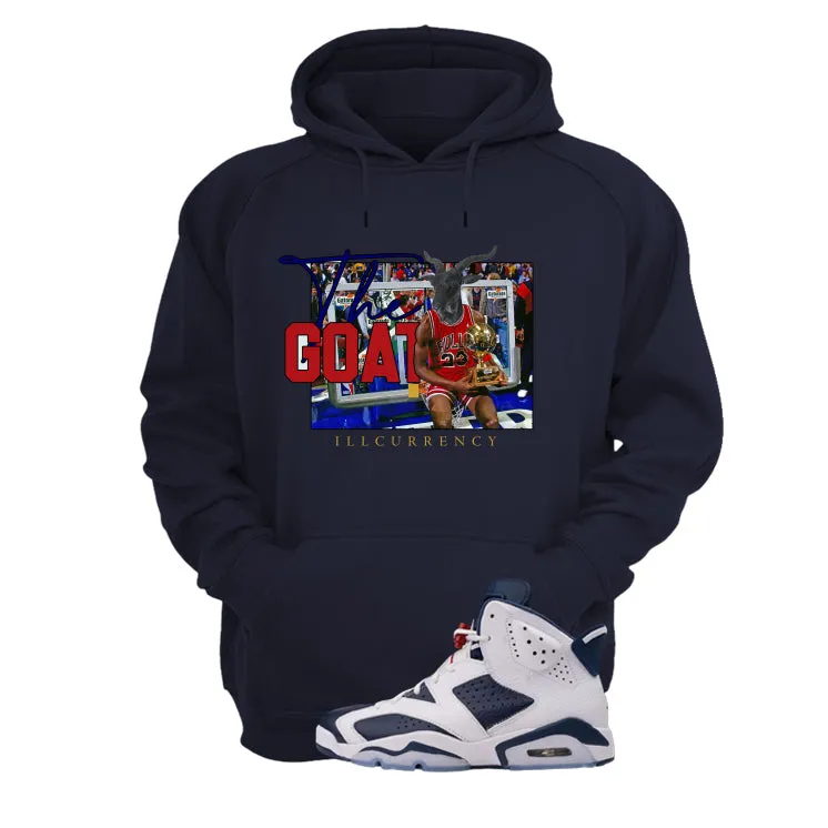 Air Jordan 6 Olympic Navy Blue T-Shirt (GOAT 23)| illcurrency