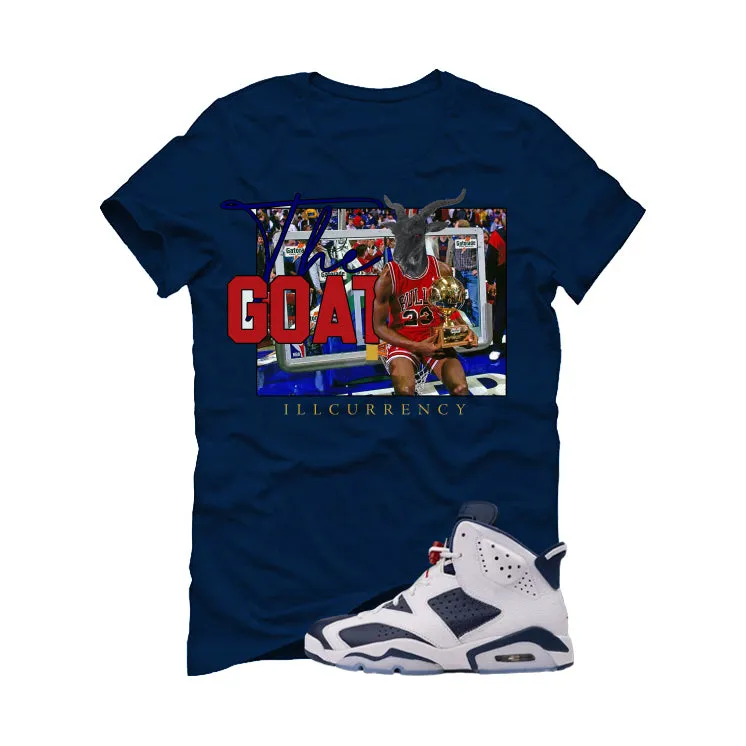 Air Jordan 6 Olympic Navy Blue T-Shirt (GOAT 23)| illcurrency