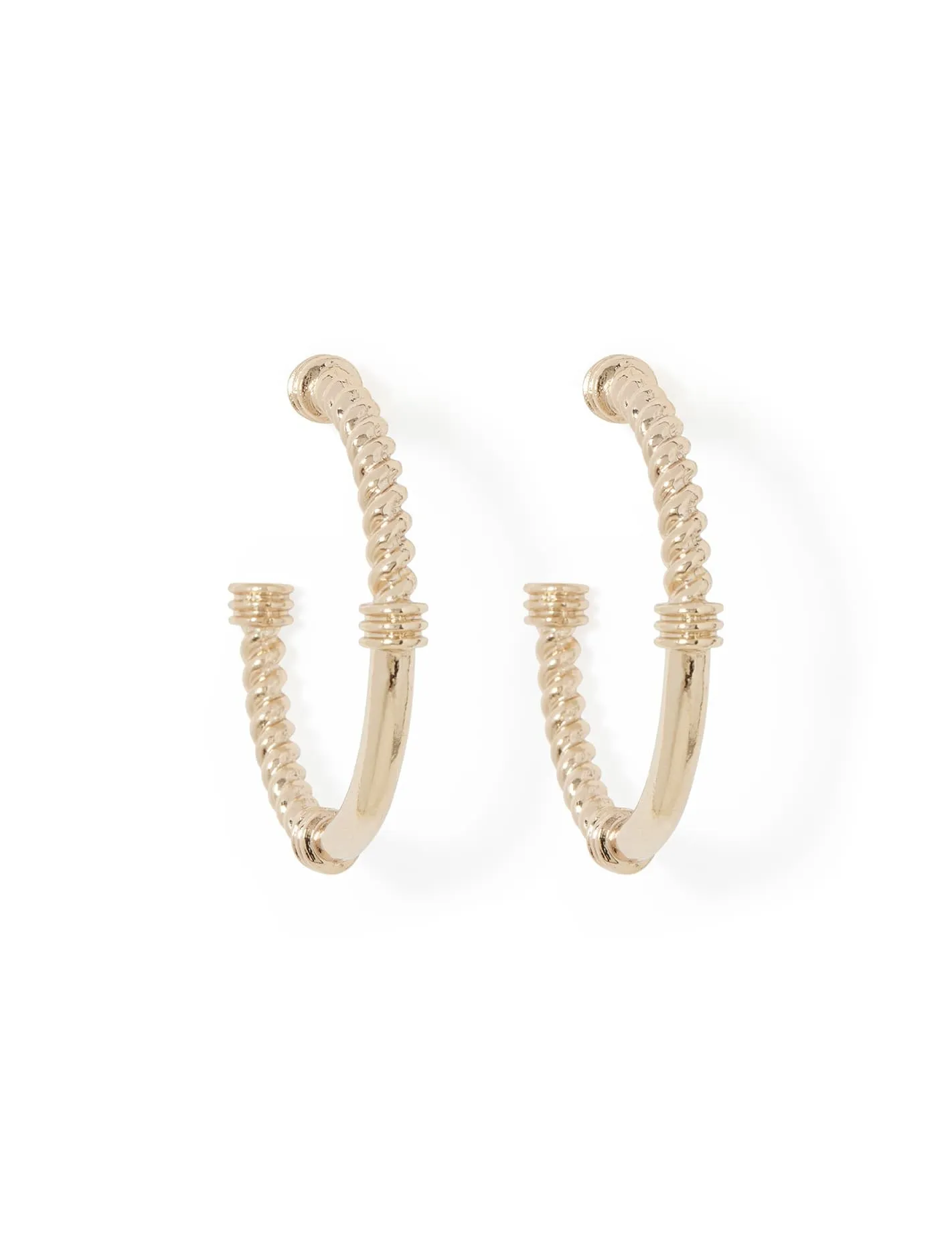 Alita Twisted & Plain Hoop Earrings