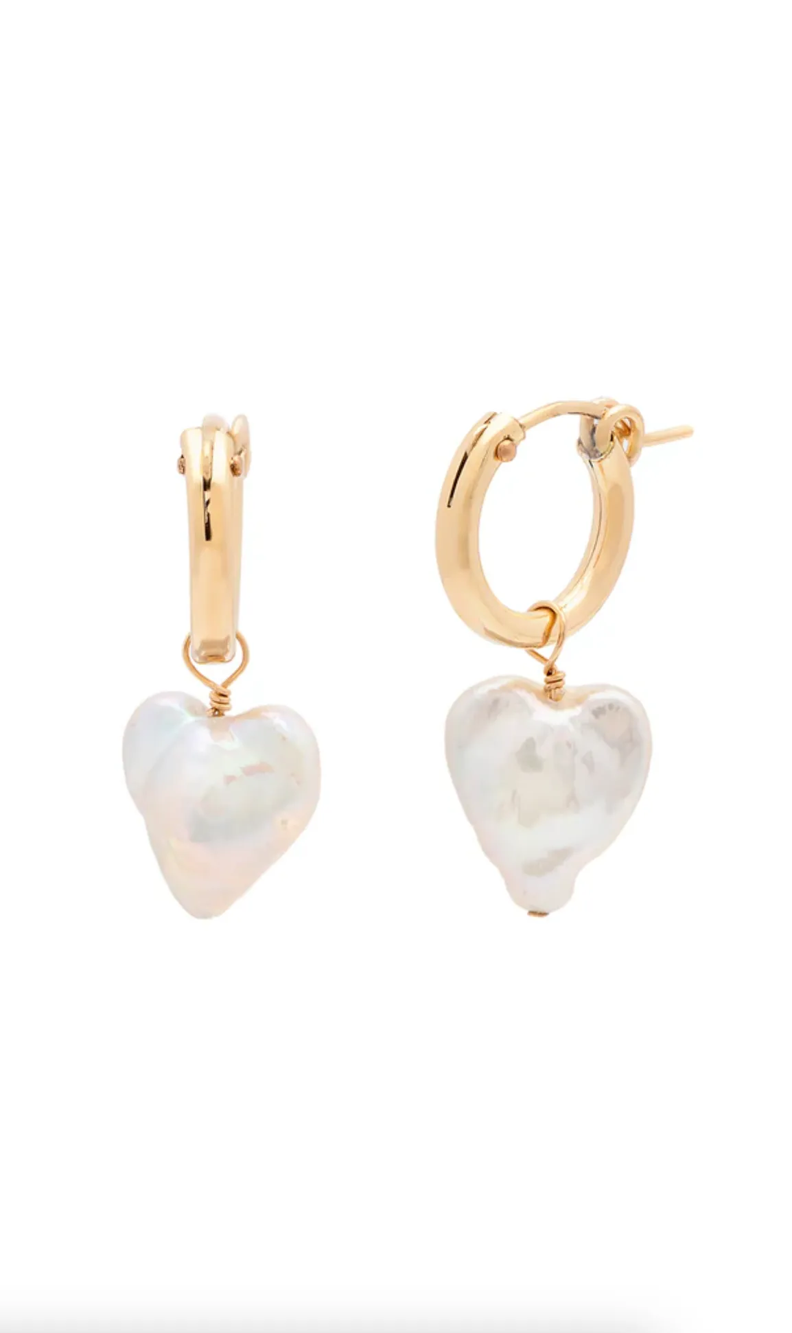 Amelia Pearl Heart Hoops