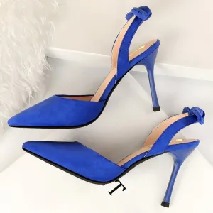 Amozae-Women Summer 9cm High Heels Yellow Blue Stiletto Sandals Lady Fetish Luxury Heels Pumps Valentine Slingback Sandles Shoes