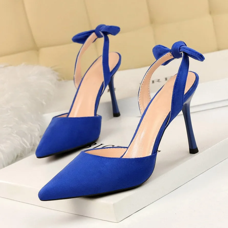 Amozae-Women Summer 9cm High Heels Yellow Blue Stiletto Sandals Lady Fetish Luxury Heels Pumps Valentine Slingback Sandles Shoes