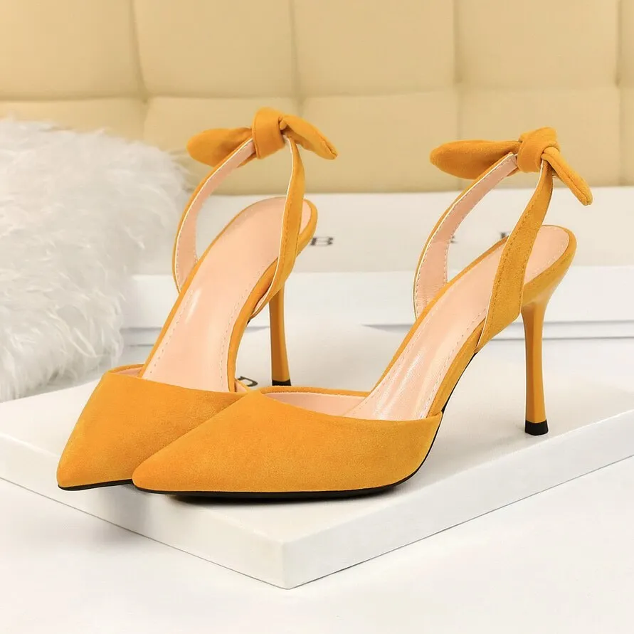 Amozae-Women Summer 9cm High Heels Yellow Blue Stiletto Sandals Lady Fetish Luxury Heels Pumps Valentine Slingback Sandles Shoes