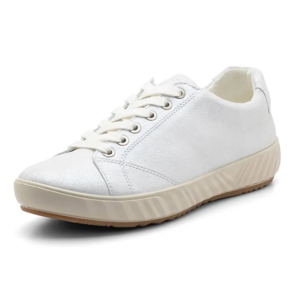 Ara Alexandria Offwhite Antique Metallic Leather Sneaker (Women's)