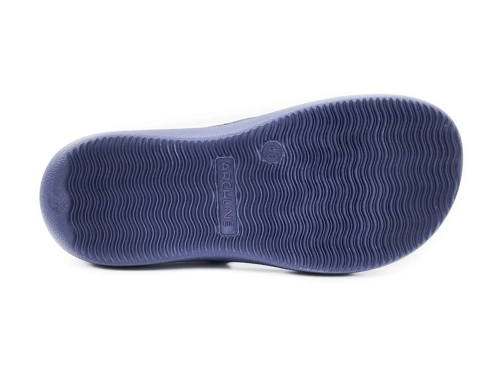 Archline Orthotic Foam Thongs Arch Support Flip Flops Orthopedic Rebound - Navy