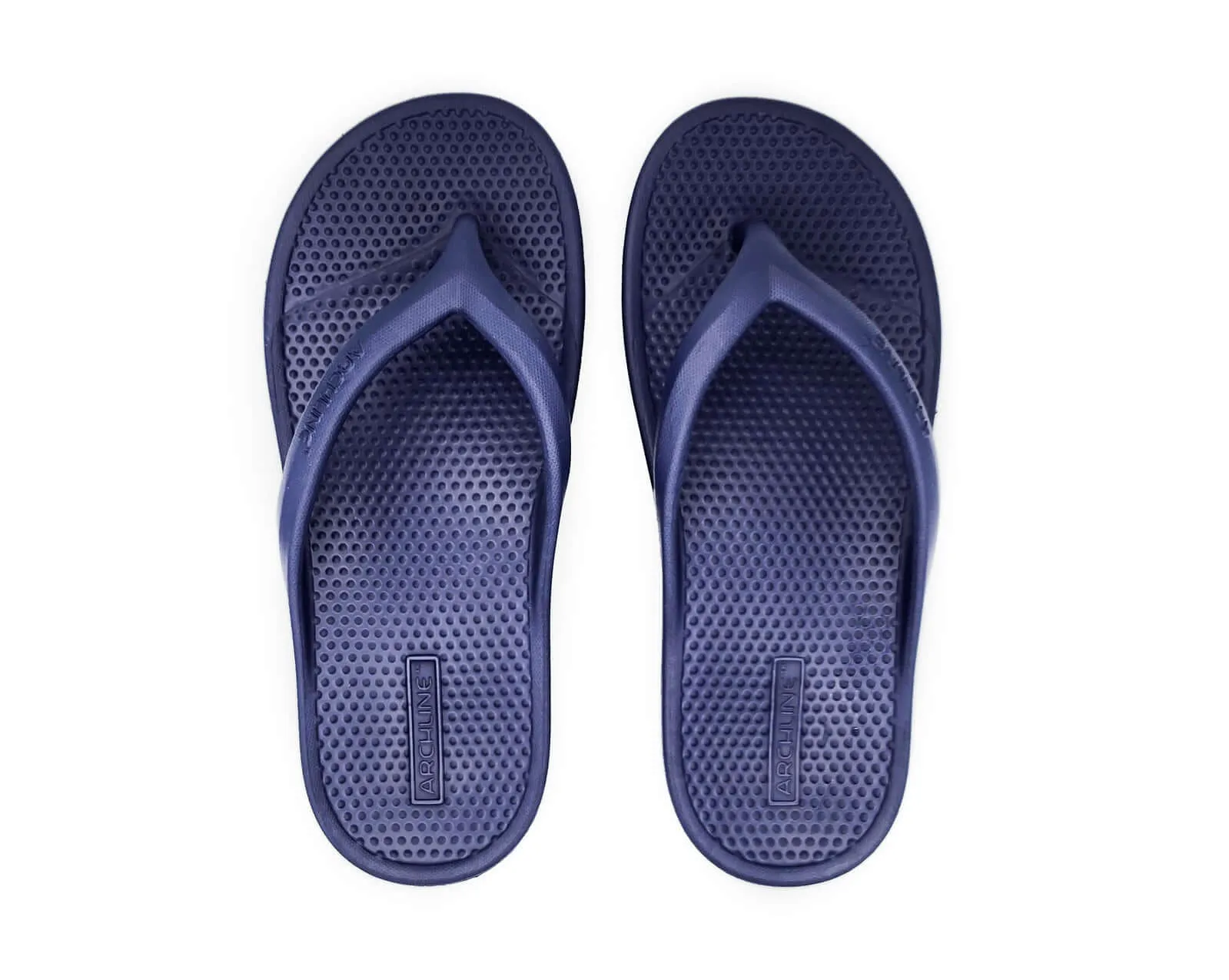 Archline Orthotic Foam Thongs Arch Support Flip Flops Orthopedic Rebound - Navy