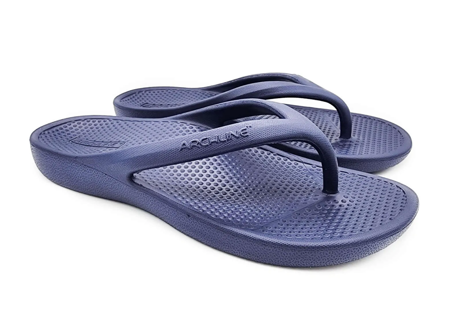 Archline Orthotic Foam Thongs Arch Support Flip Flops Orthopedic Rebound - Navy