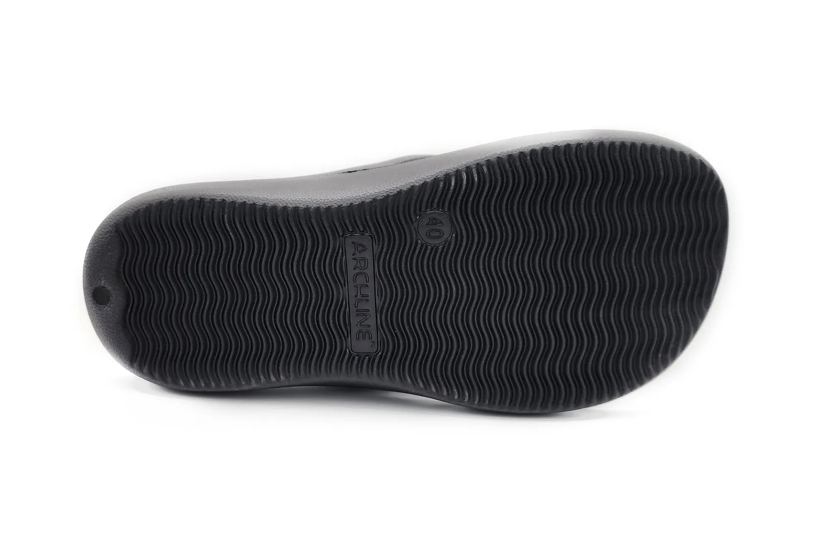 Archline Rebound Orthotic Foam Thongs Arch Support Flip Flops Orthopedic - Black