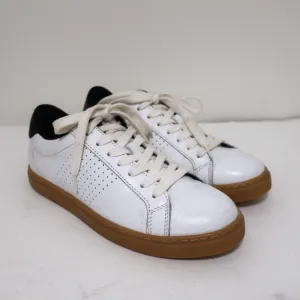 ba&sh Costa Low Top Sneakers White & Black Leather Size 37