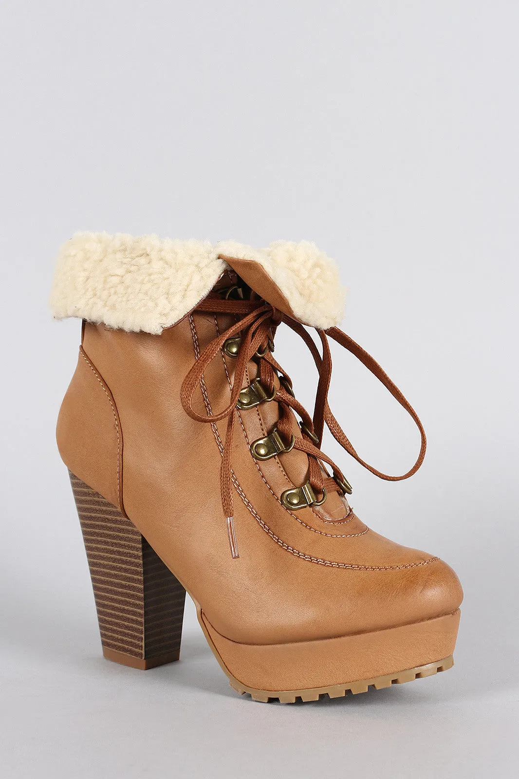 Bamboo Stacked Hiking Ankle Boots