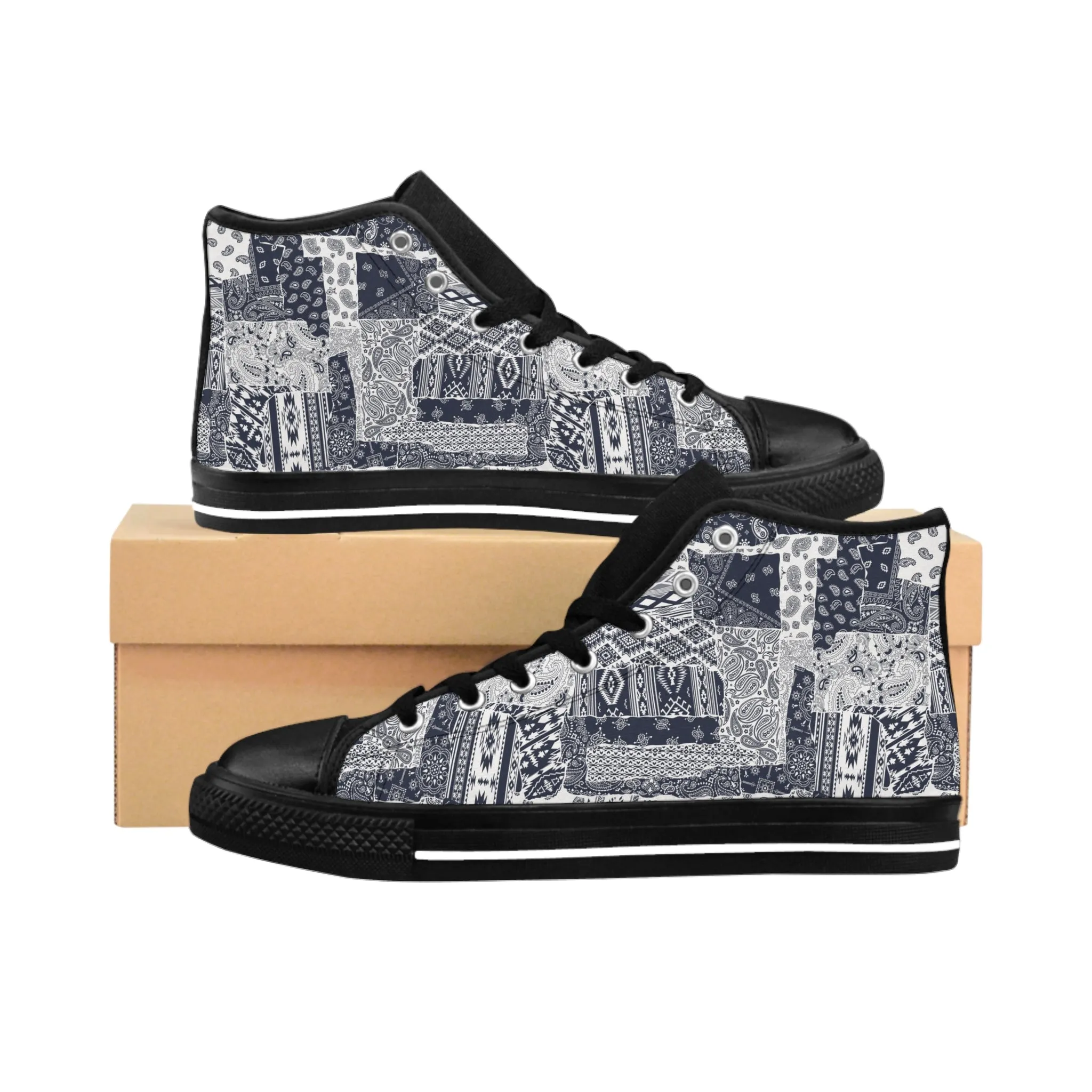 Bandana Fabric Pattern Women's Classic Sneakers