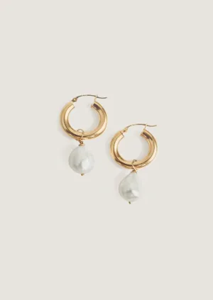 Baroque Pearl Hoop Earrings