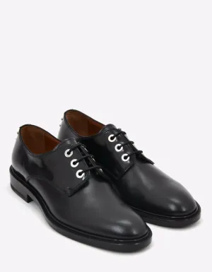 Black Studded Leather Derby Shoes