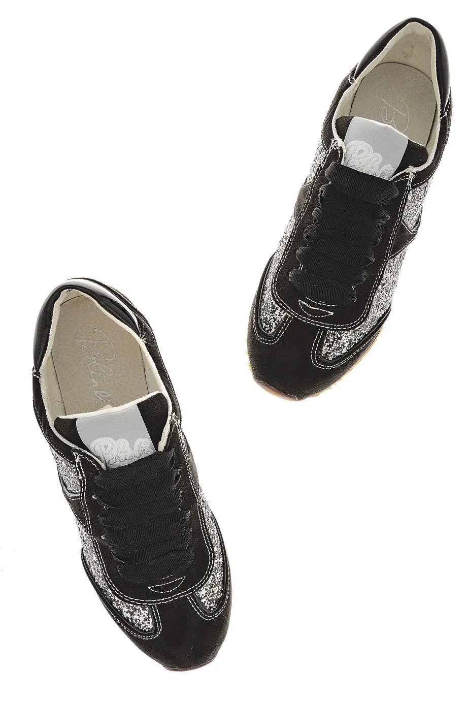 BLINK MARTINA Black Metallic Glitter Sneakers