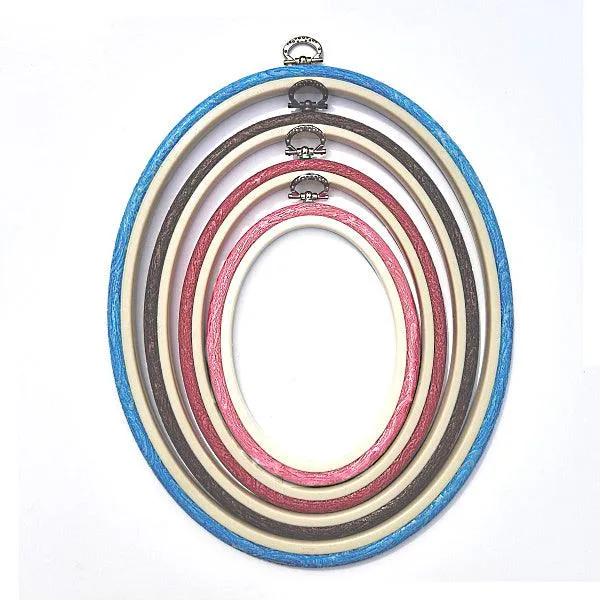 Blue Embroidery Hoop - Oval Nurge Flexible  Hoop