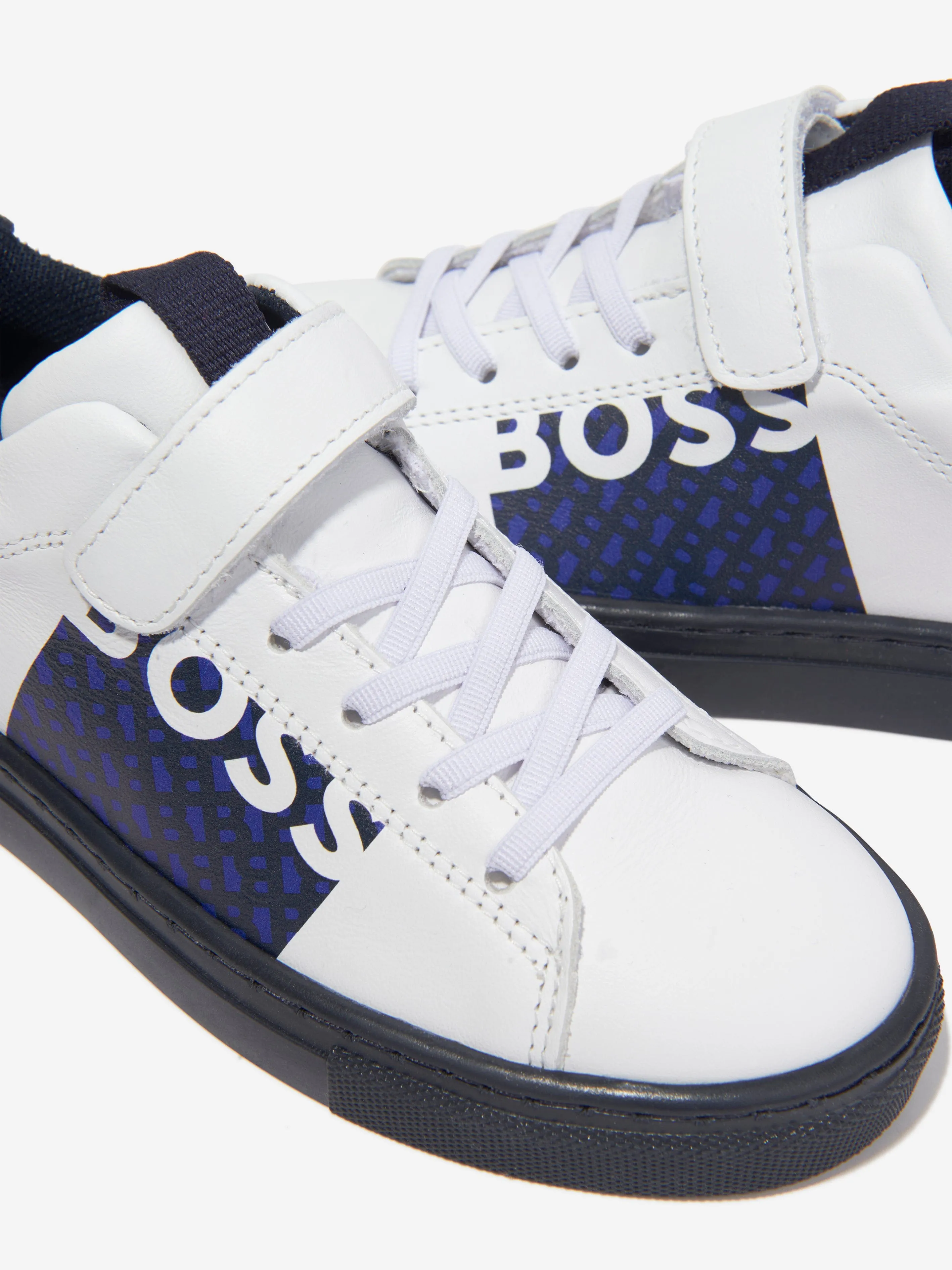 BOSS Boys Logo Trainers in White