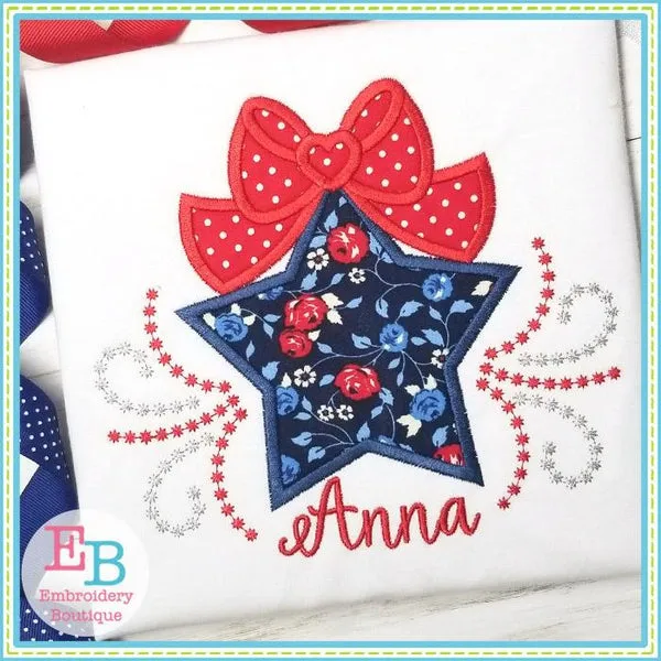 Bow on Star Applique