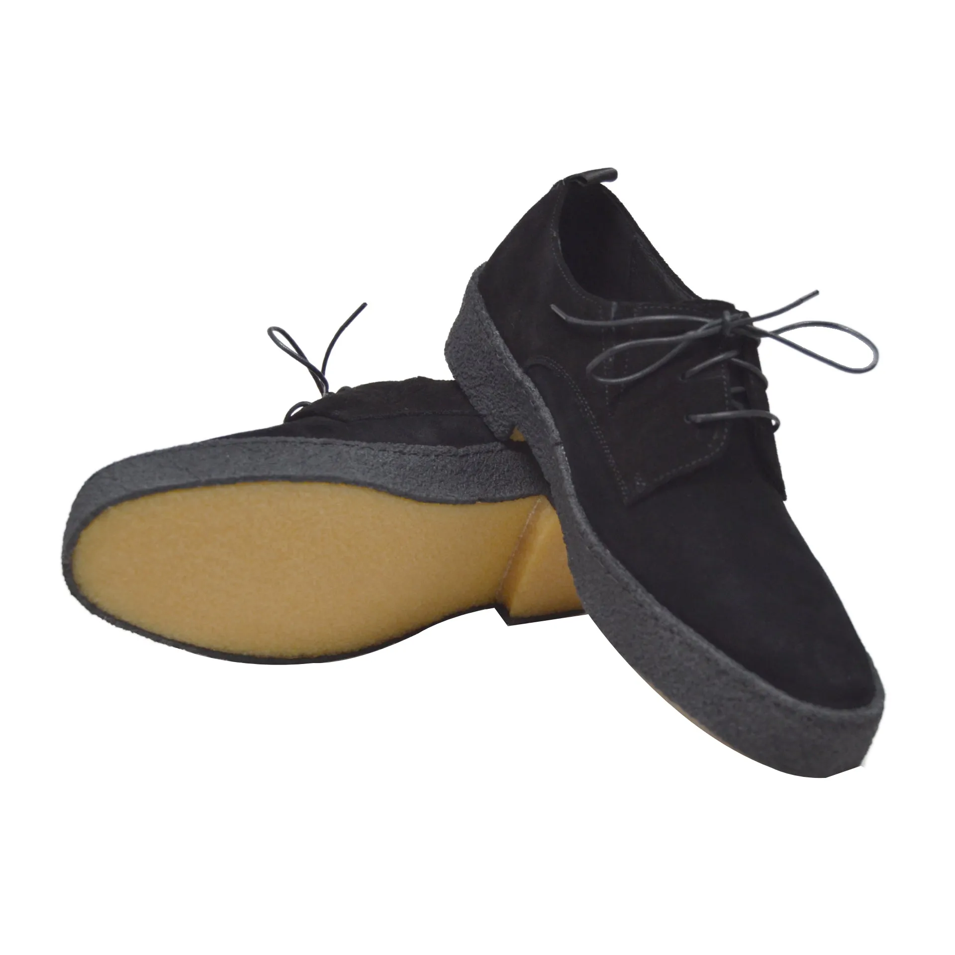 British Walkers Playboy Original Low Cut Men's Black Suede with Crepe Sole