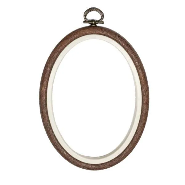 Brown Embroidery Hoop - Oval Nurge Flexible  Hoop