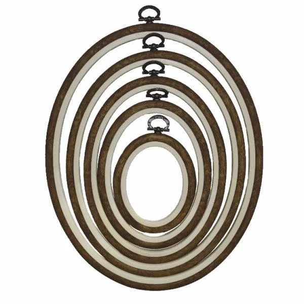 Brown Embroidery Hoop - Oval Nurge Flexible  Hoop