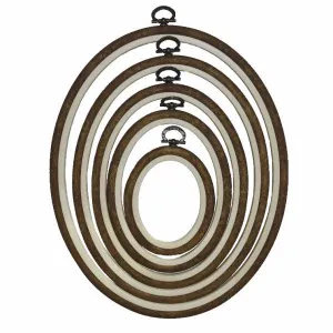 Brown Embroidery Hoop - Oval Nurge Flexible  Hoop