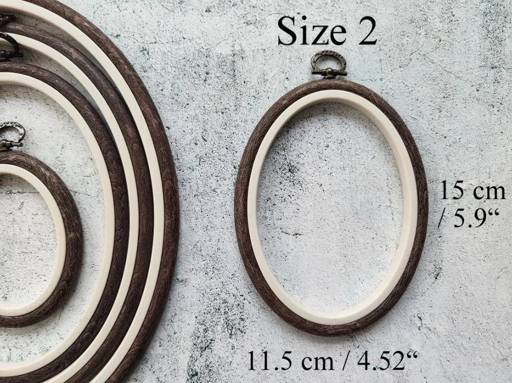 Brown Embroidery Hoop - Oval Nurge Flexible  Hoop