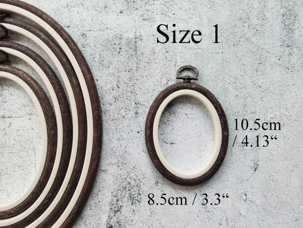 Brown Embroidery Hoop - Oval Nurge Flexible  Hoop