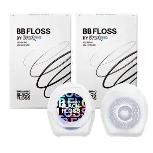 Brushmo Black Floss, Expanding Dental Floss, 110 YD, 2pk