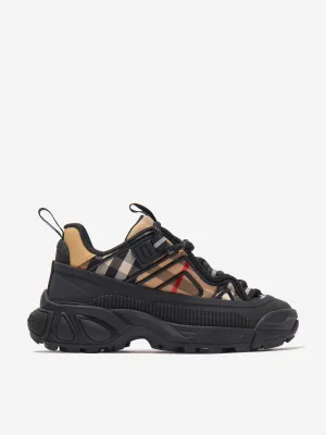 Burberry Kids Check Lace Up Arthur Trainers