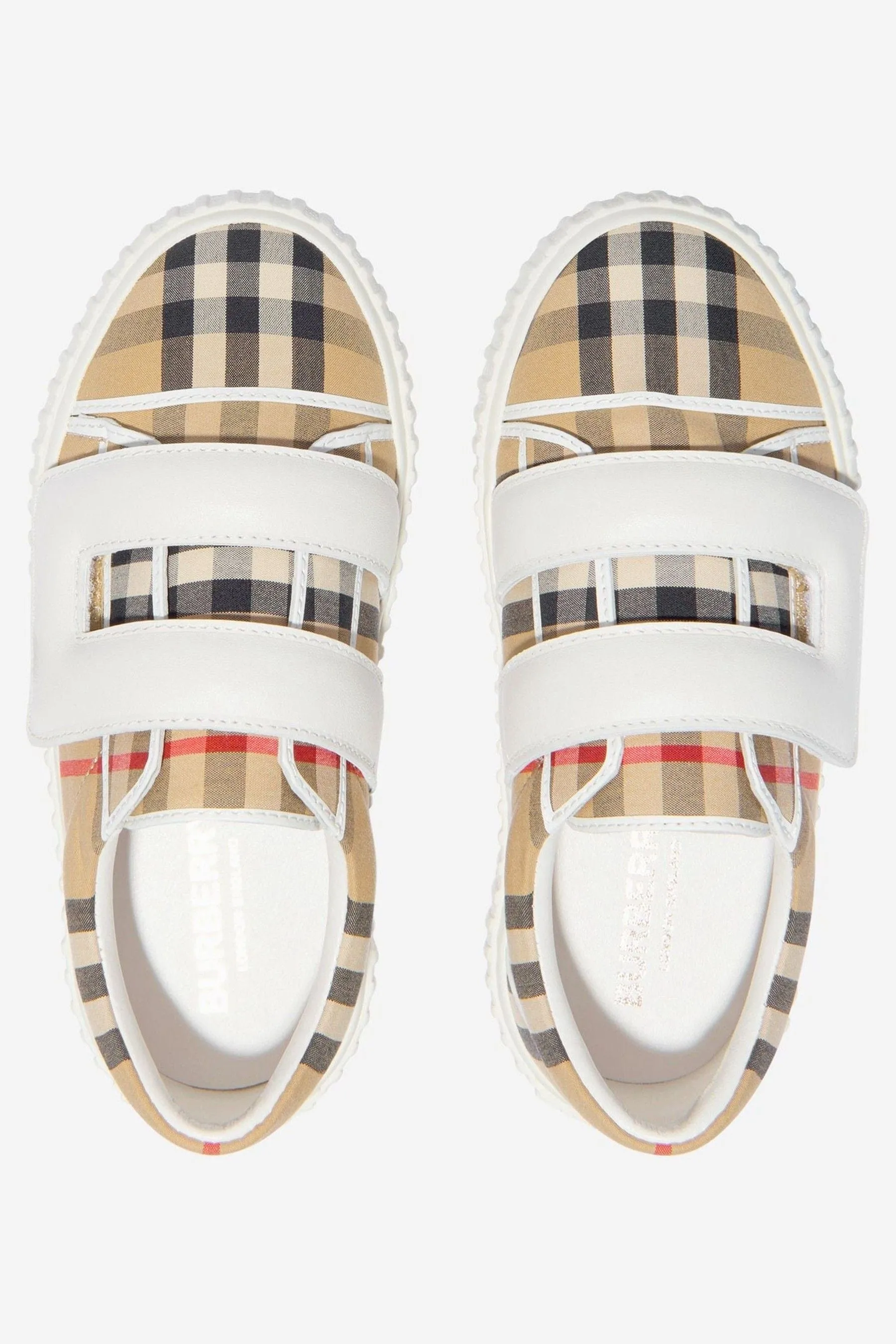 Burberry Kids Check Velcro Strap Mark Trainers