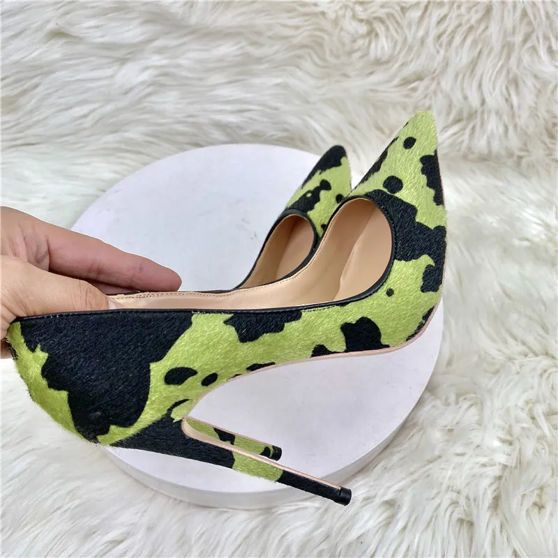 Camouflage Graffiti Pointed-Toe Versatile Stiletto Heels Shoes