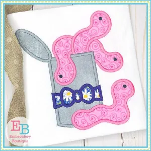 Can of Worms with Bow Applique