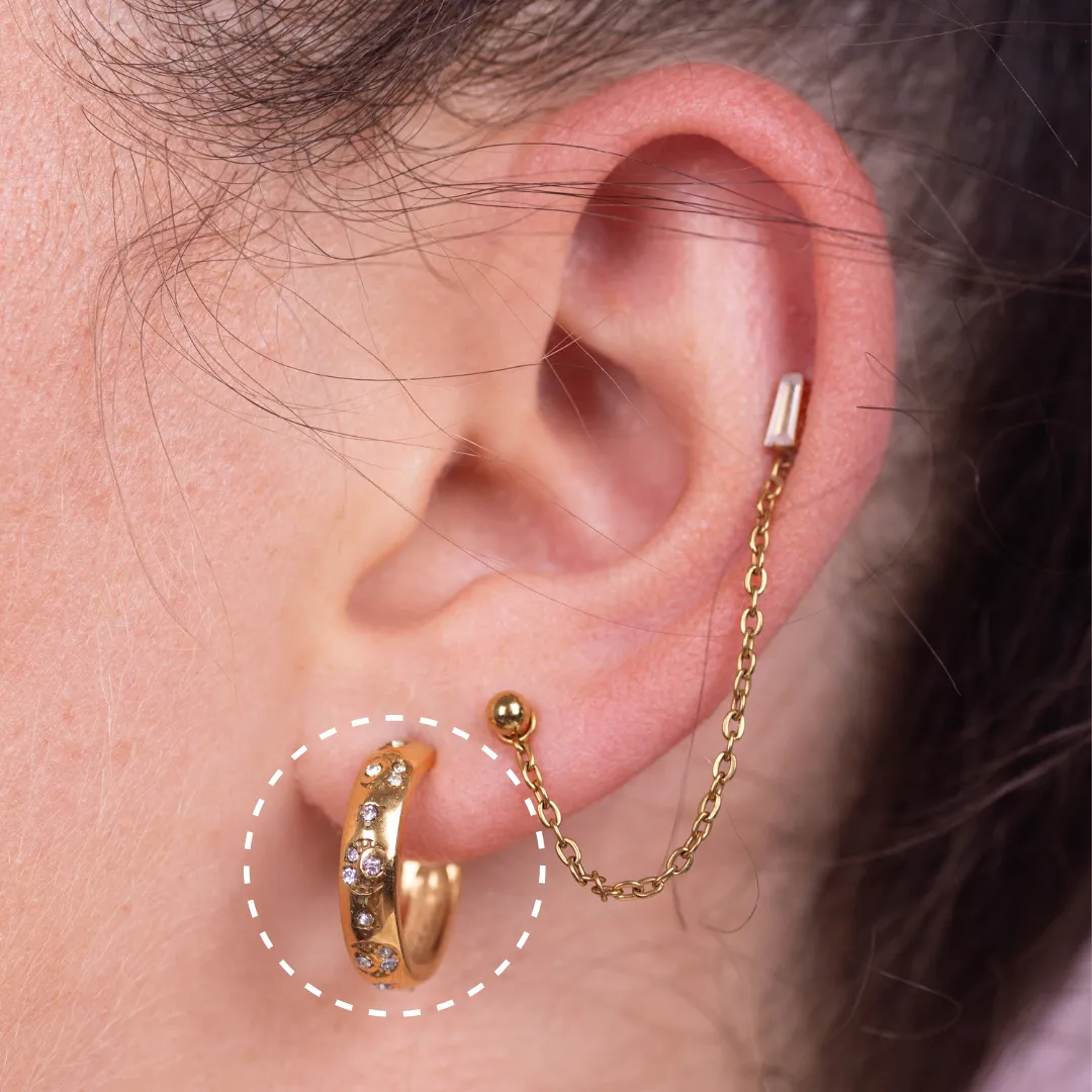 Celestial gemmed hoops