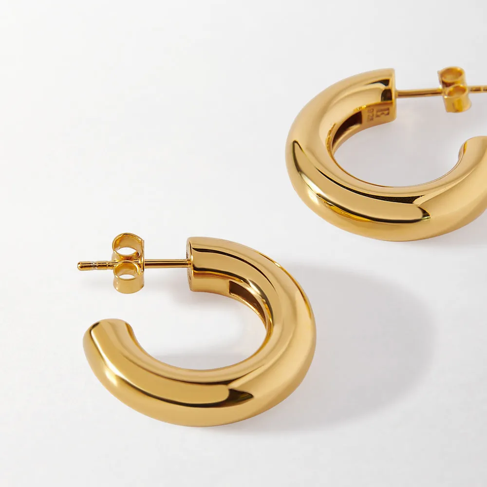 Chunky Hoop Earrings - Gold