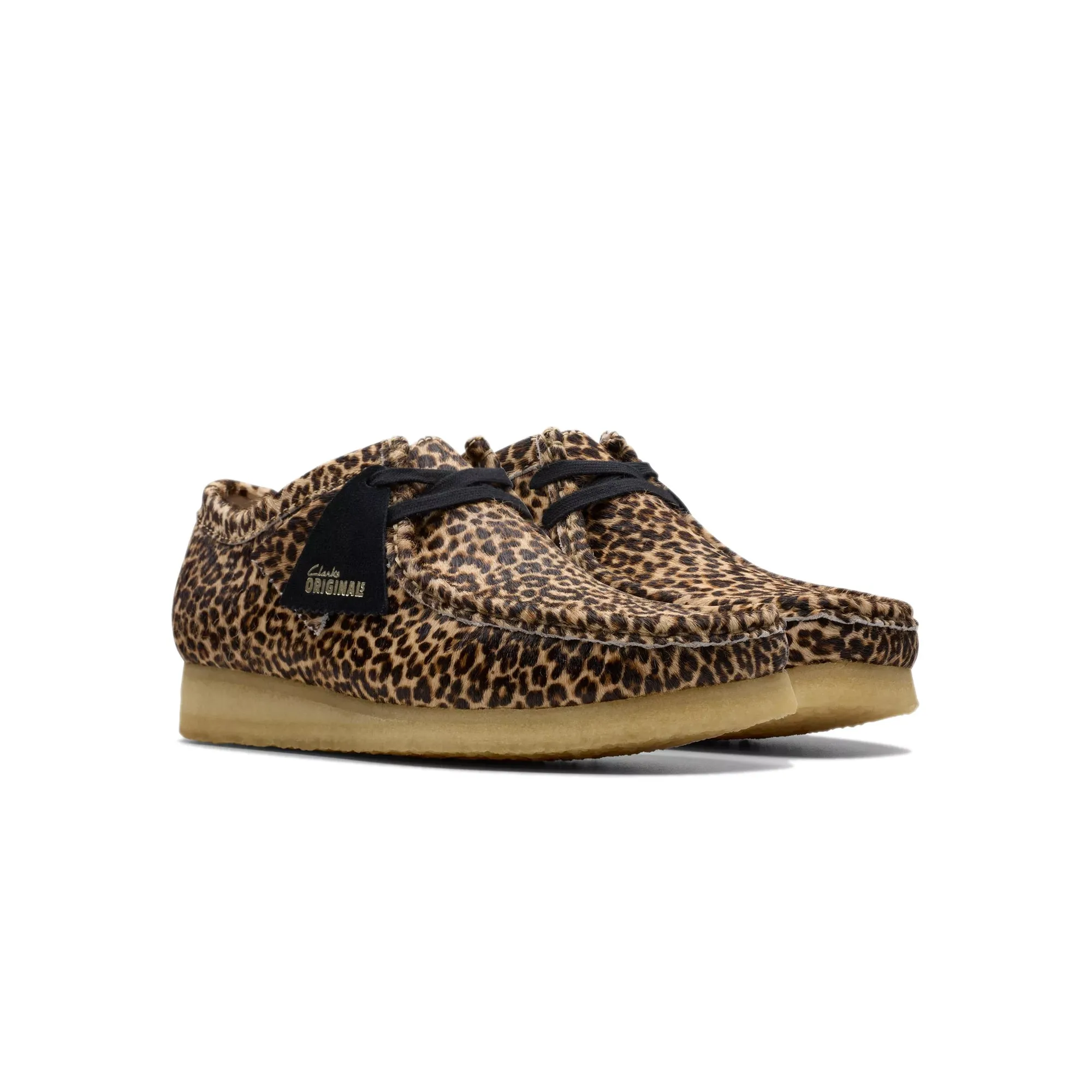 Clarks Mens Wallabee Leopard Print Shoes