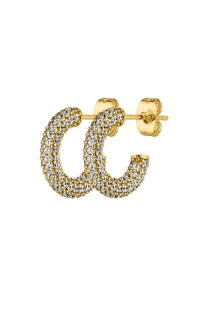 Éclat Pavé Hoops 14K Gold Plated