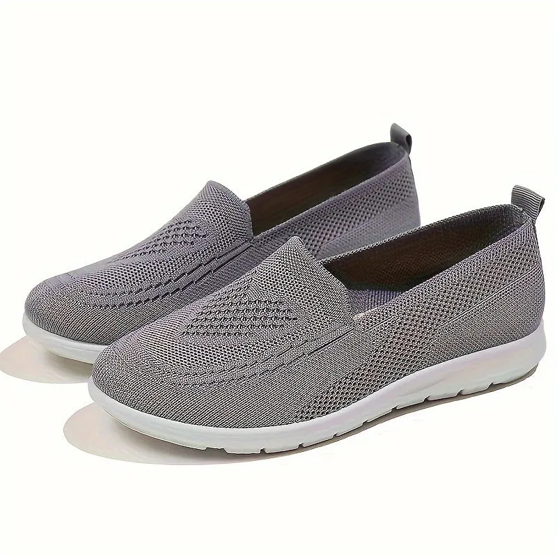 Cozy Fit Knit Sneakers - Soft, Lightweight, Breathable, Slip-On Shoes with Low-Top Design for Daily Walking Comfort - Perfect for Casual Outings and Travel