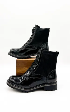 Creep It Real Boot in Black Patent