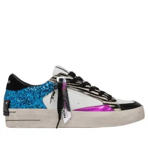 CRIME LONDON SK8 TROPICAL ZEBRA SNEAKERS