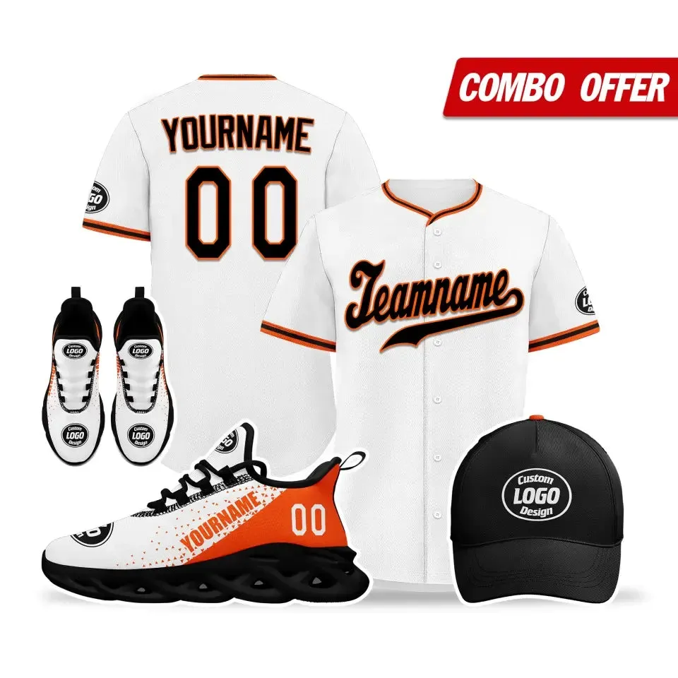 Custom White And Black Jersey Maxsoul Shoes And Hat Combo Offer Personalized,ZH-24020087